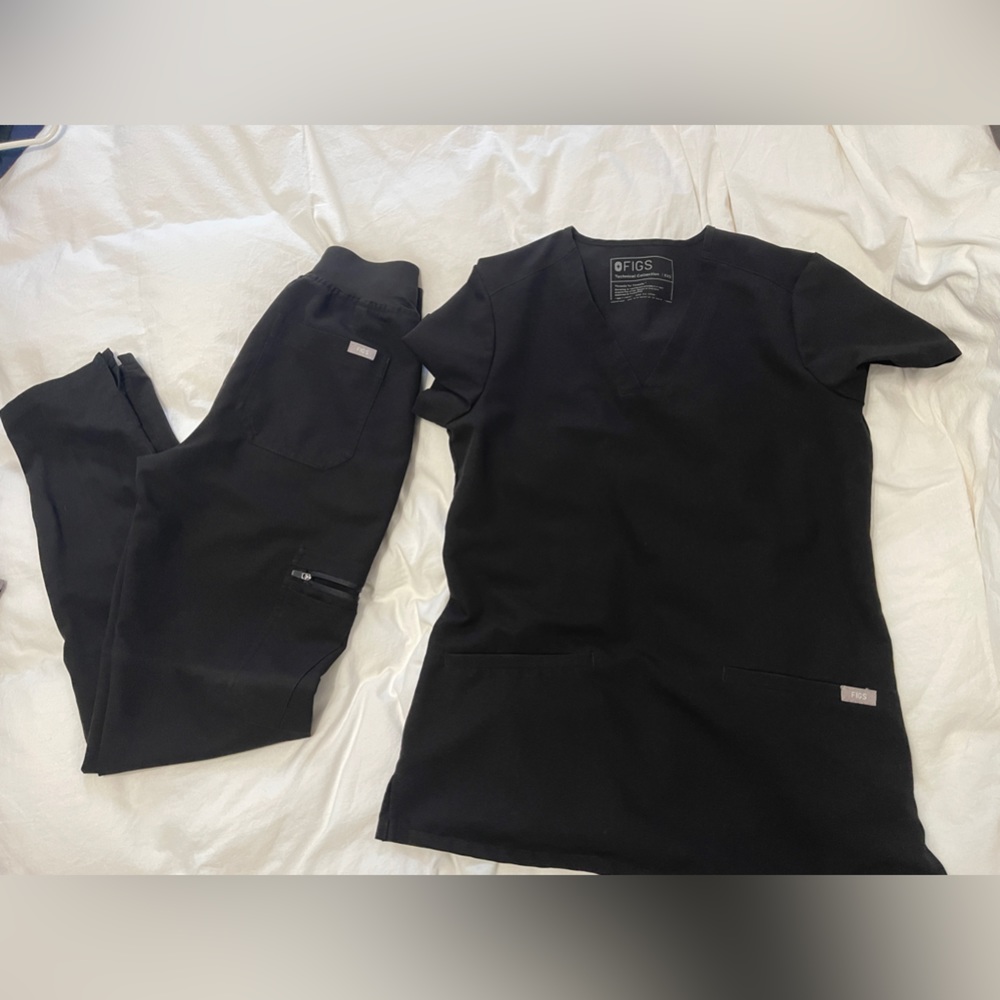 FIGS XXS Casma Scrub Top and XXS High Waisted Yola Scrub Pants